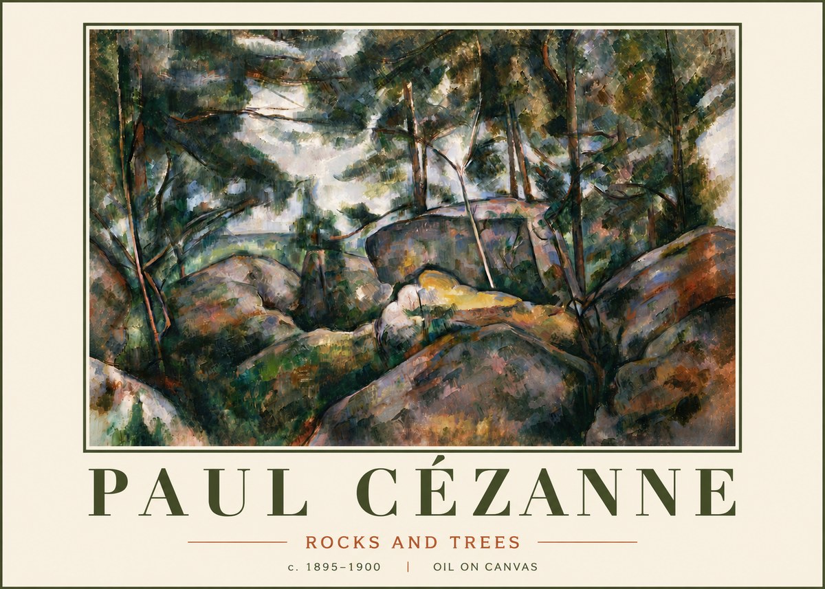Paul Cézanne Rocks and Trees II No6 - Poszter