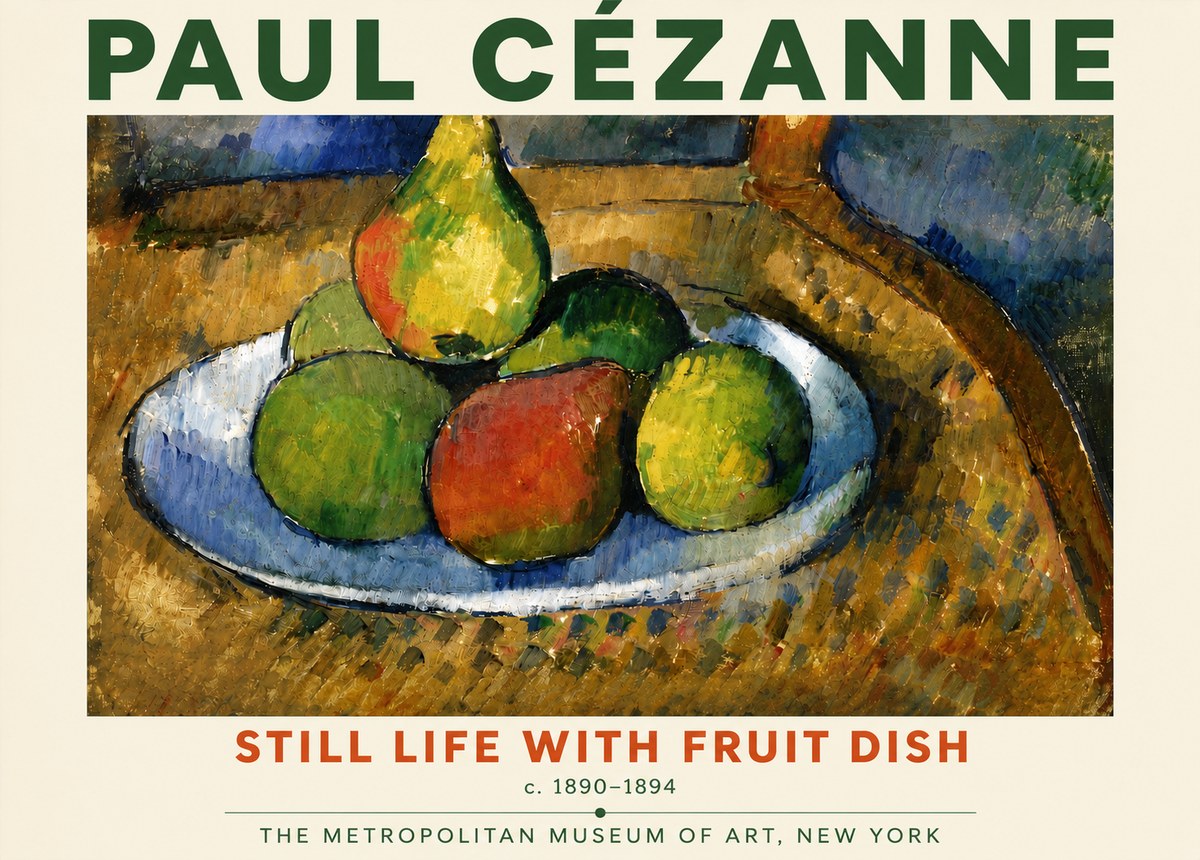 Paul Cézanne Still Life with Fruit Dish No4 - Poszter