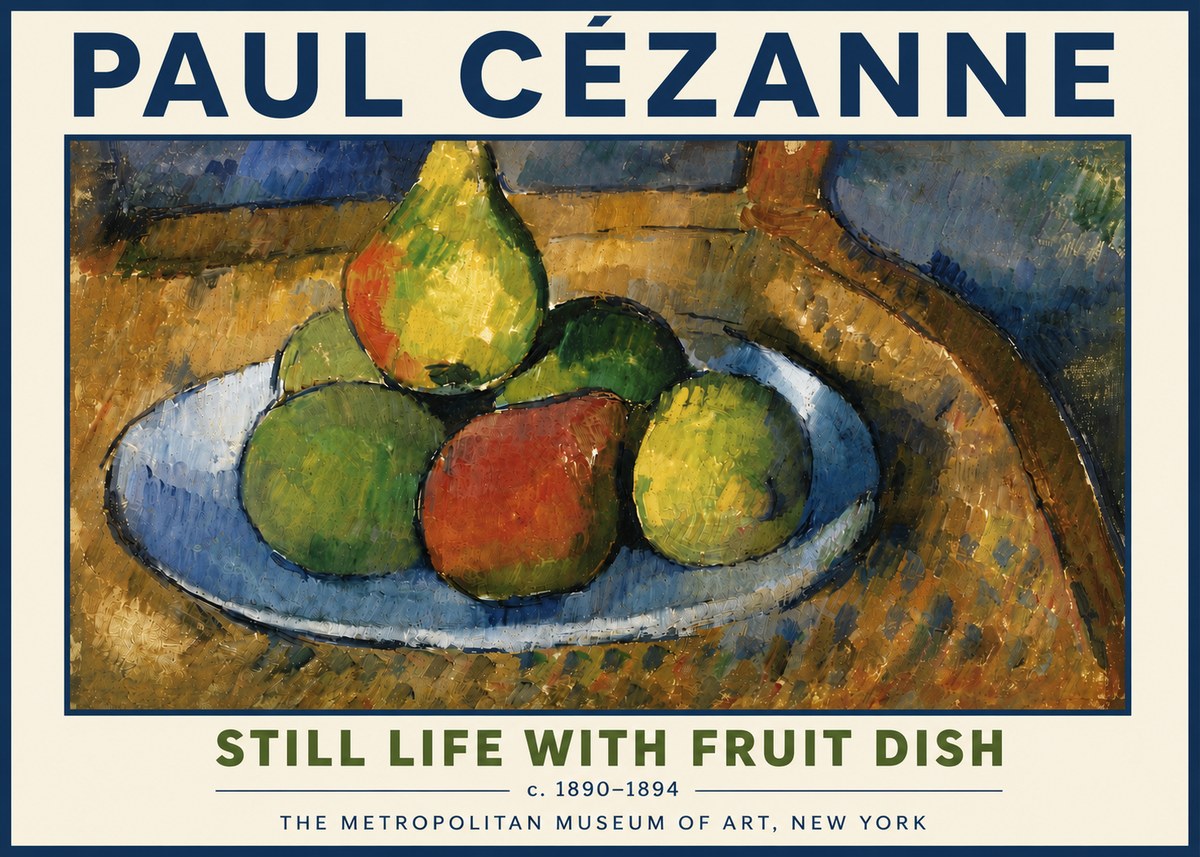 Paul Cézanne Still Life with Fruit Dish No5 - Poszter