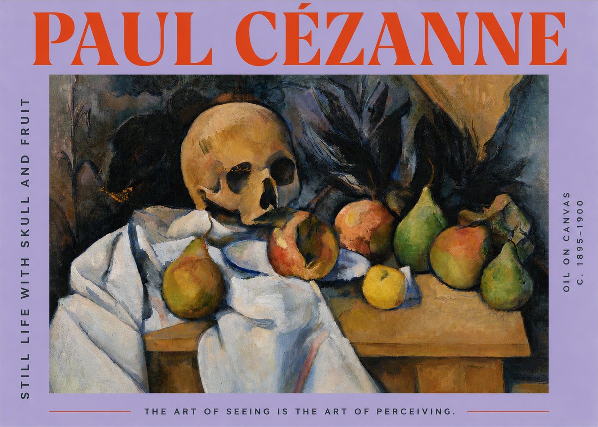 Paul Cézanne Still Life with Skull and Fruit No4 - Poszter