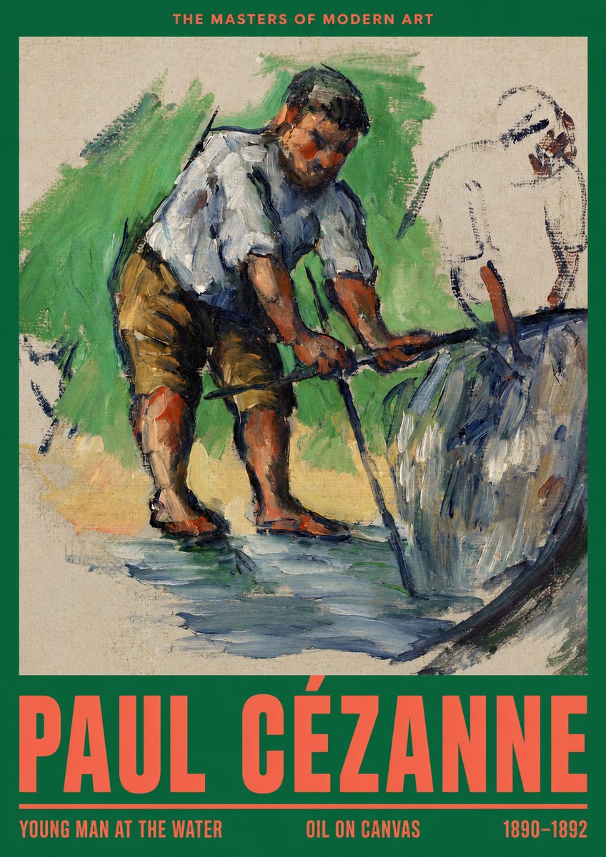 Paul Cézanne Young Man at the Water No2 - Poszter
