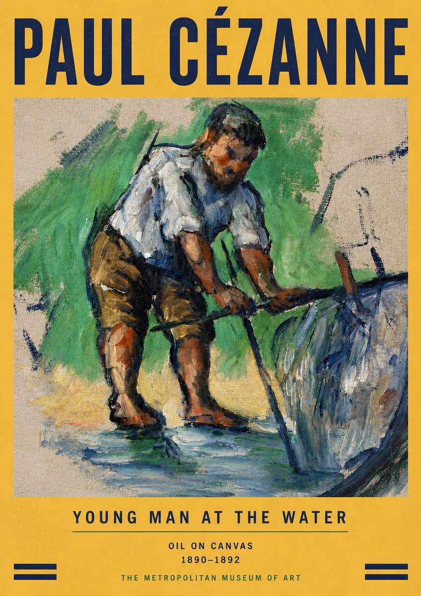 Paul Cézanne Young Man at the Water No5 - Poszter