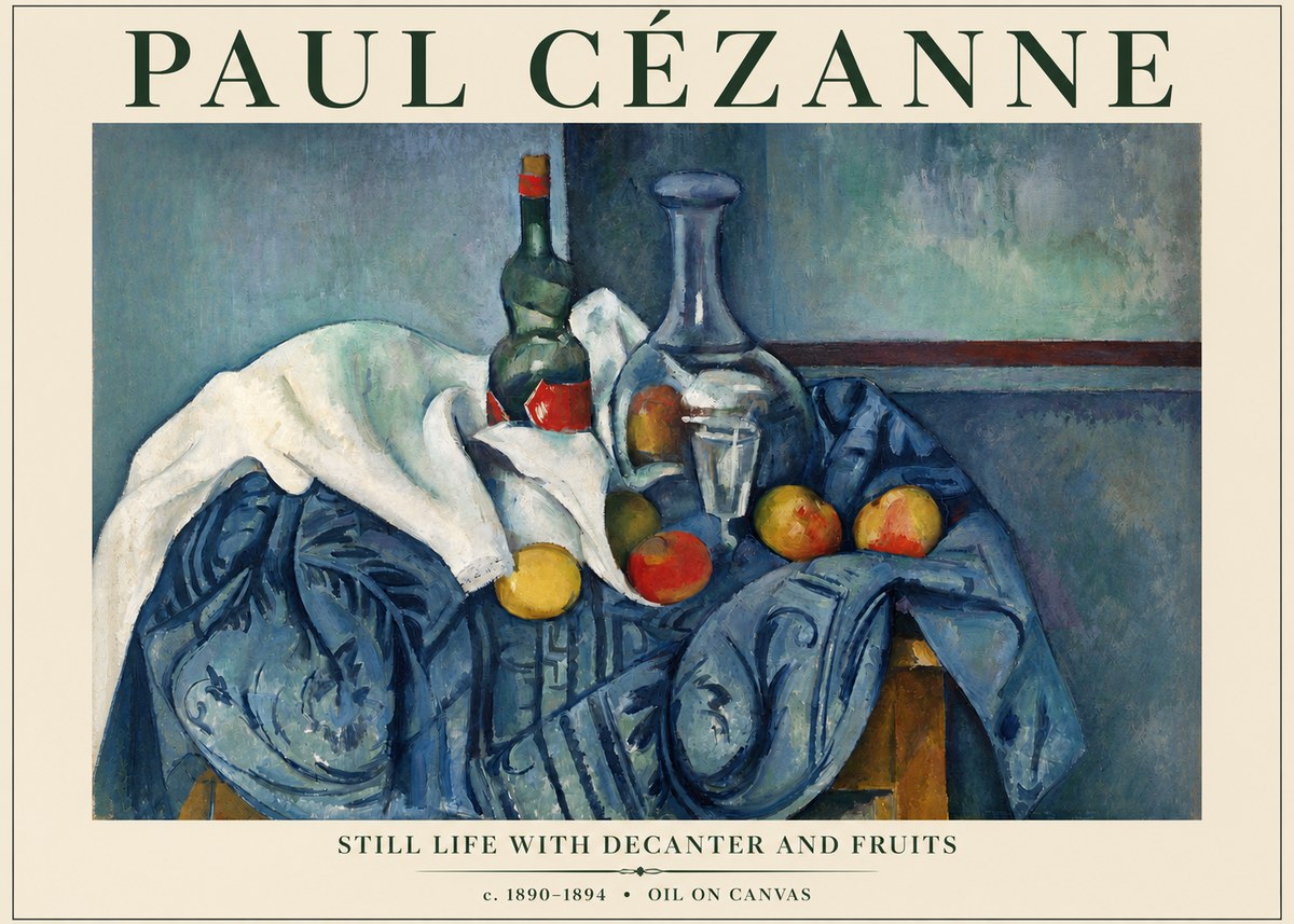 Paul Cézanne Still Life with Decanter and Fruits No3 - Poszter