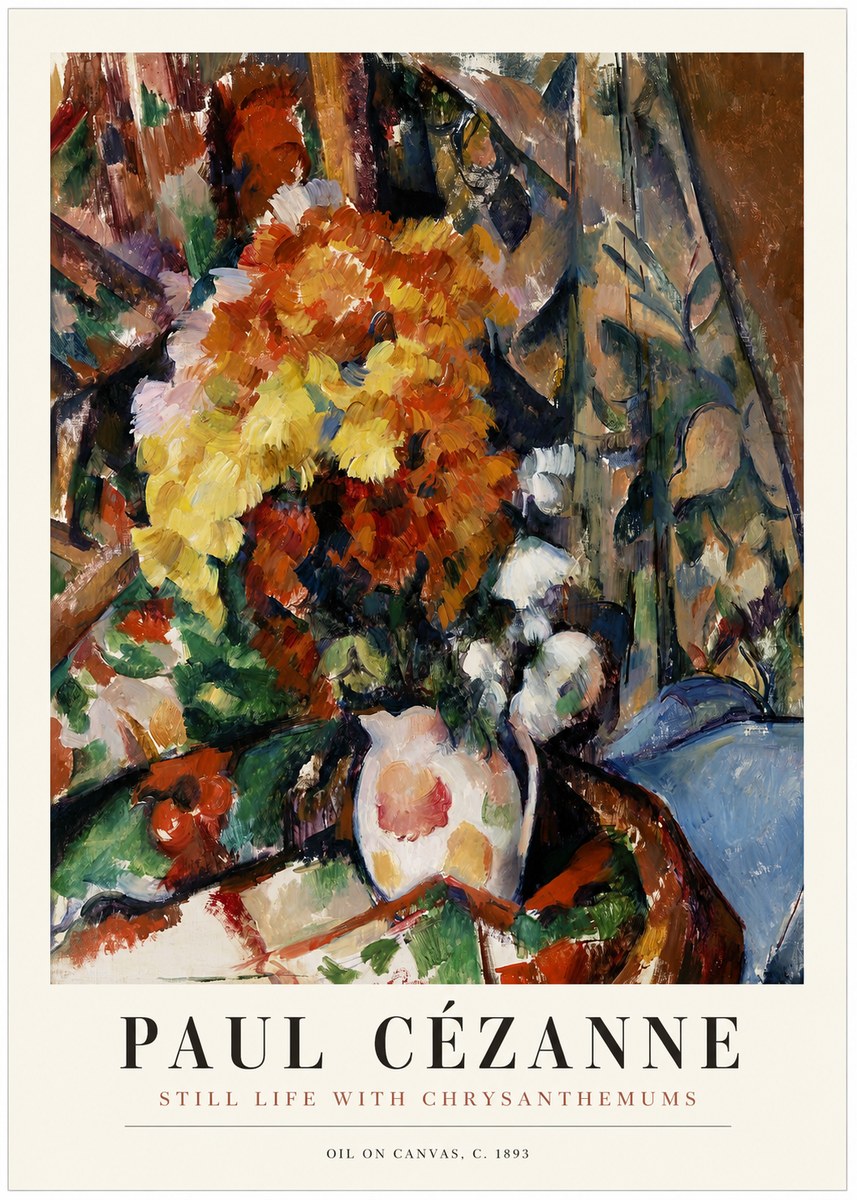 Paul Cézanne Still Life with Chrysanthemums No1 - Poszter