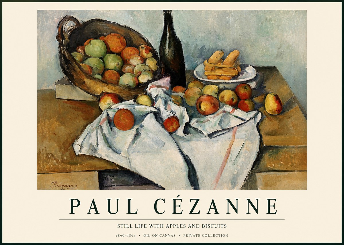 Paul Cézanne Still Life with Apples and Biscuits No1 - Poszter