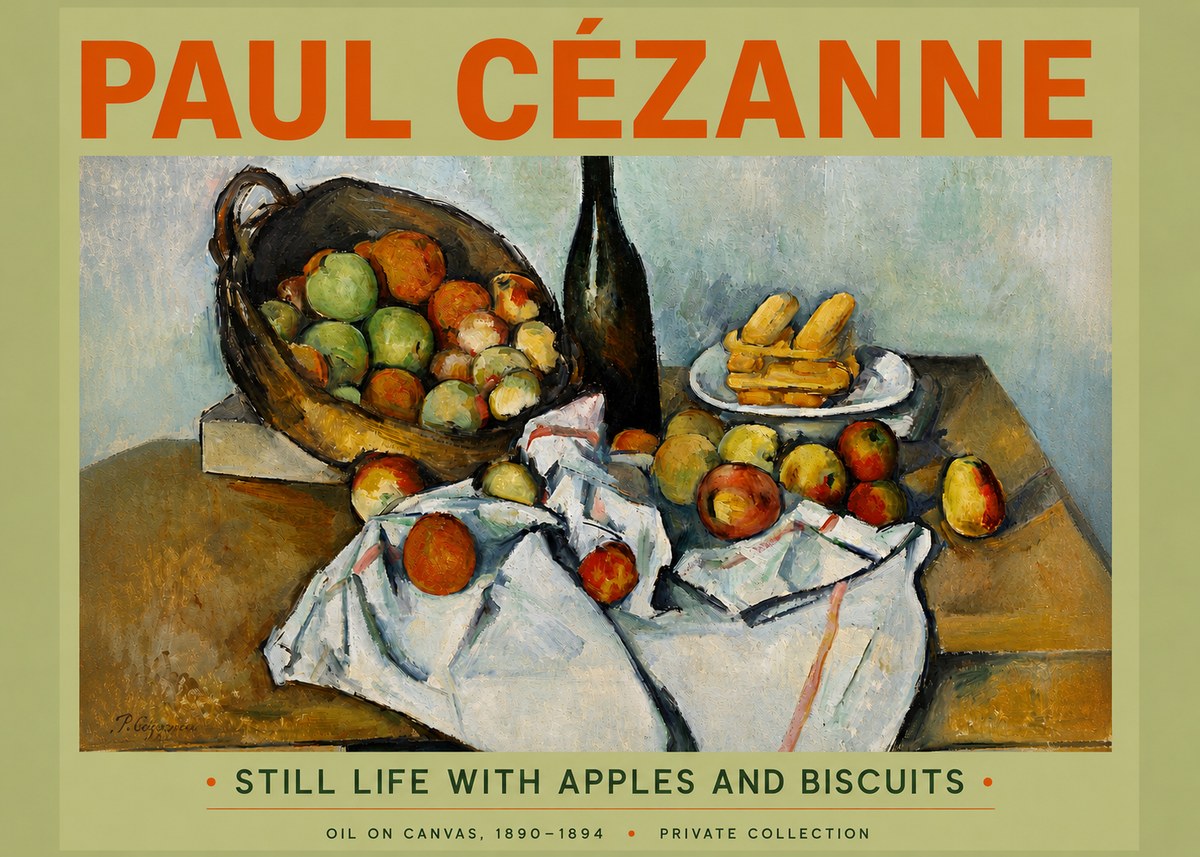 Paul Cézanne Still Life with Apples and Biscuits No5 - Poszter