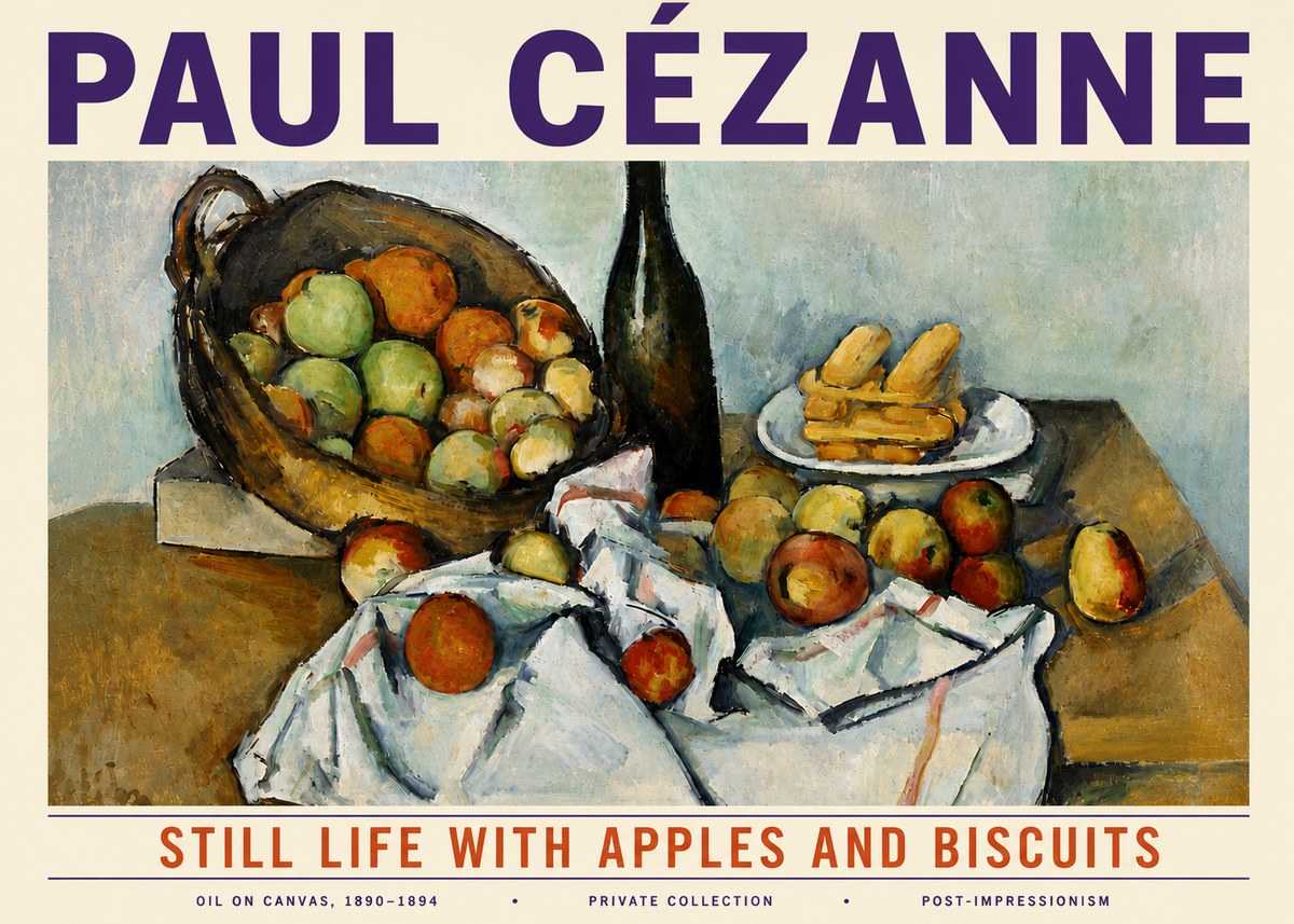 Paul Cézanne Still Life with Apples and Biscuits No6 - Poszter