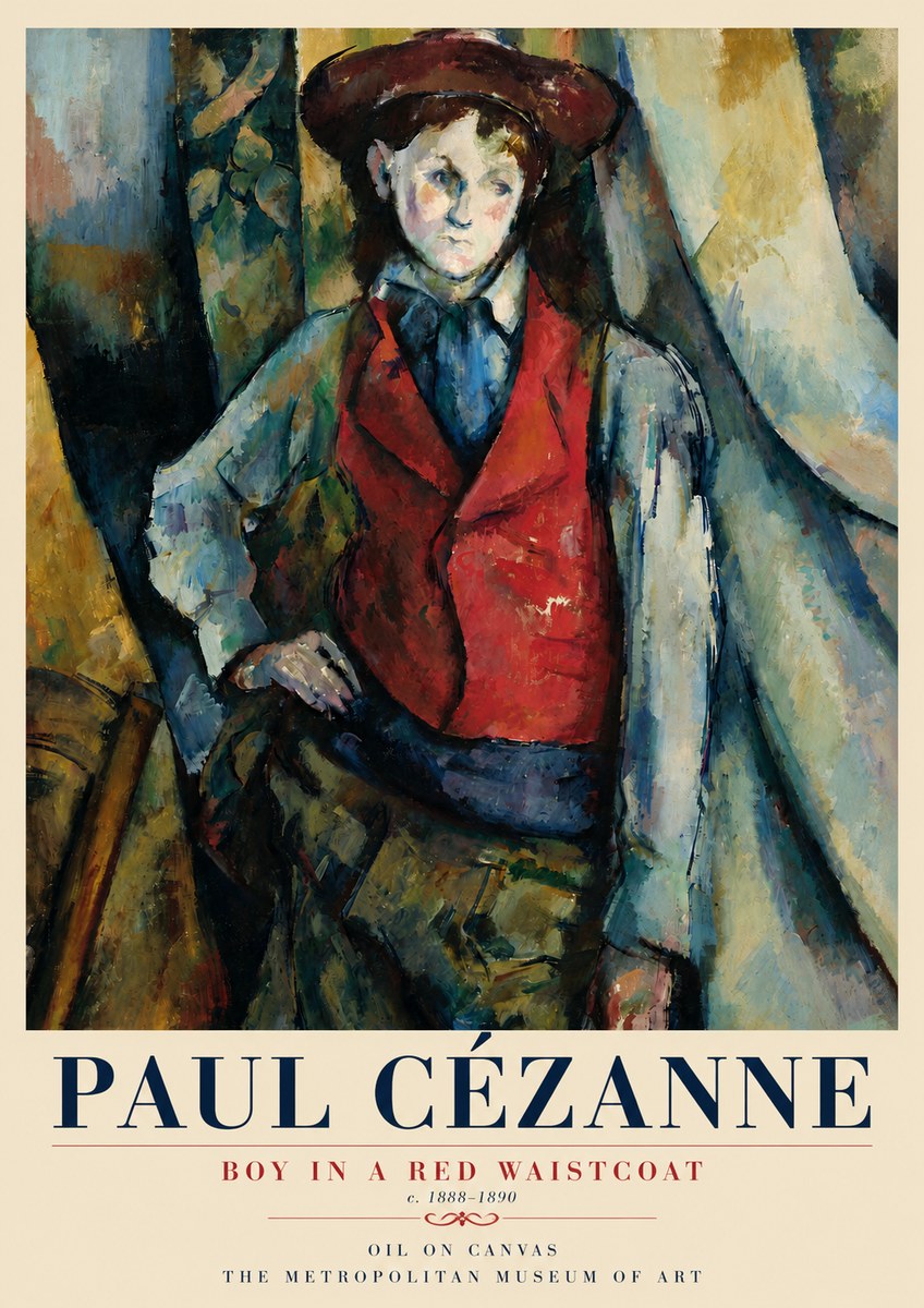 Paul Cézanne Boy in a Red Waistcoat No3 - Poszter