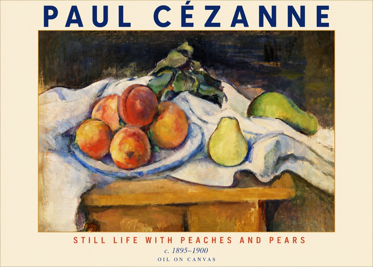 Paul Cézanne Still Life with Peaches and Pears No3 - Poszter