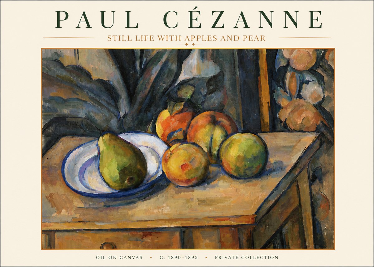 Paul Cézanne Still Life with Apples and Pear No3 - Poszter