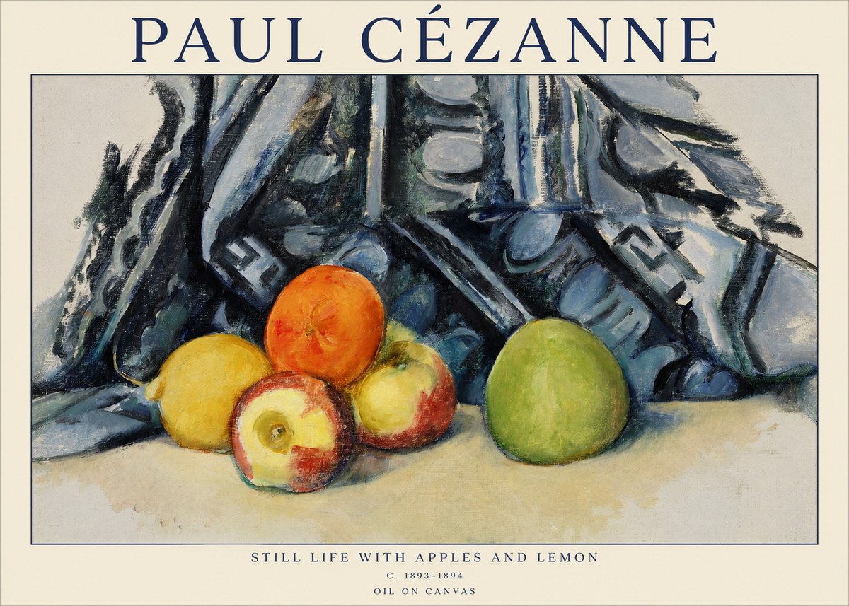 Paul Cézanne Still Life with Apples and Lemon No1 - Poszter
