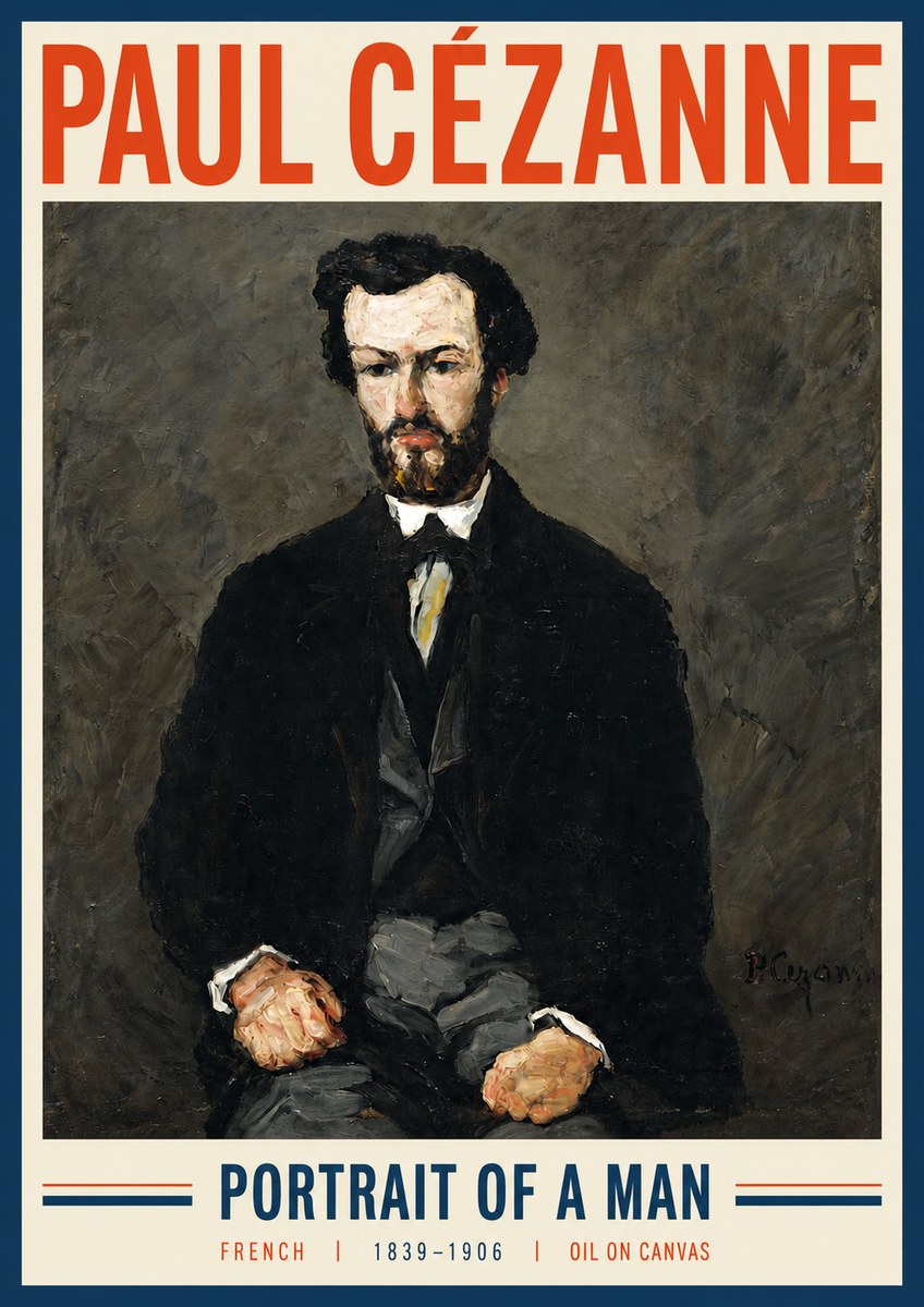 Paul Cézanne Portrait of a Man II No3 - Poszter