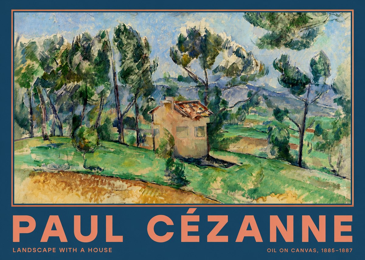 Paul Cézanne Landscape with a House No2 - Poszter