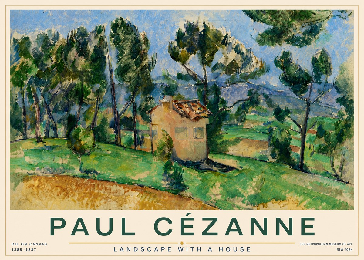 Paul Cézanne Landscape with a House No5 - Poszter
