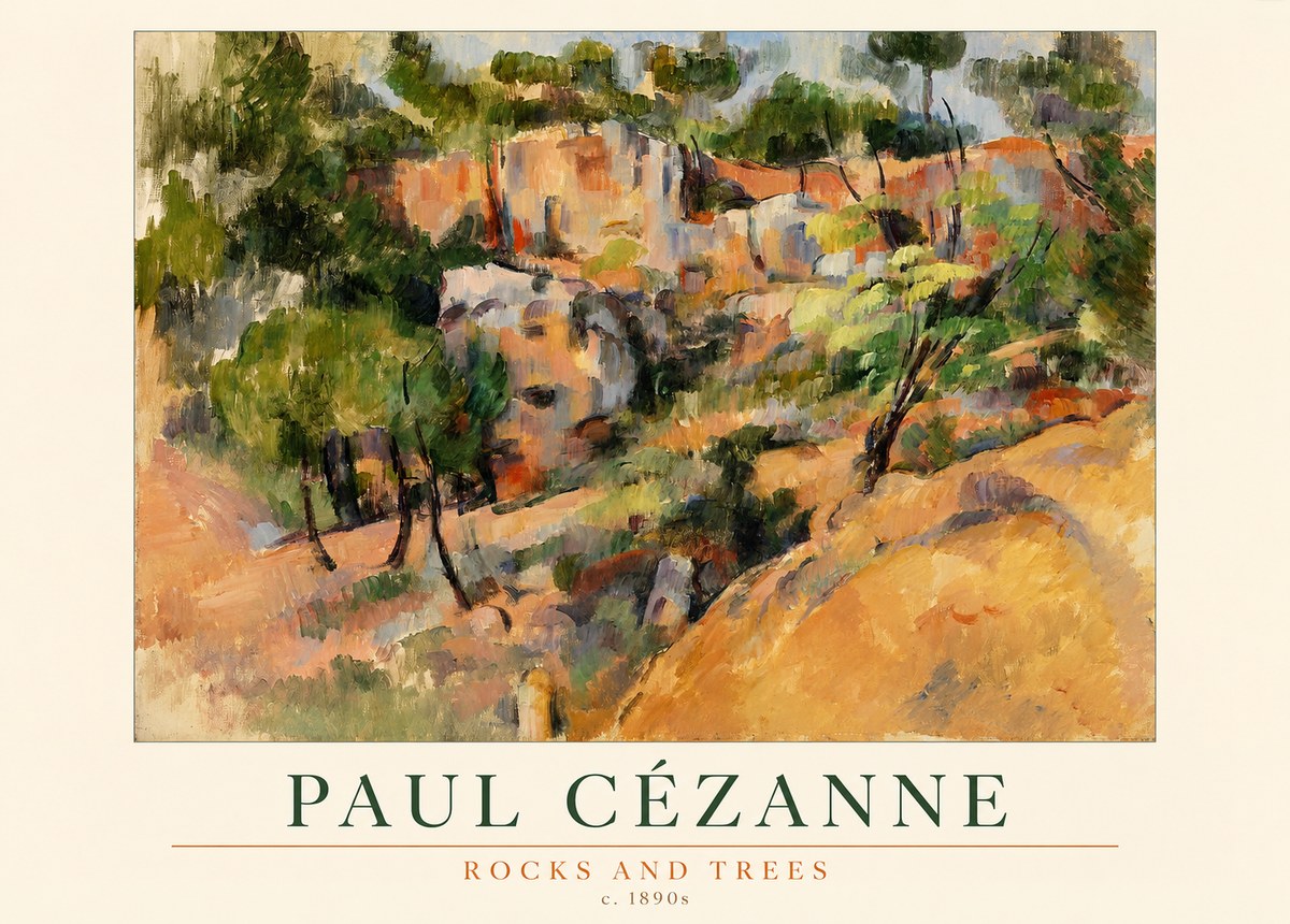 Paul Cézanne Rocks and Trees III No1 - Poszter