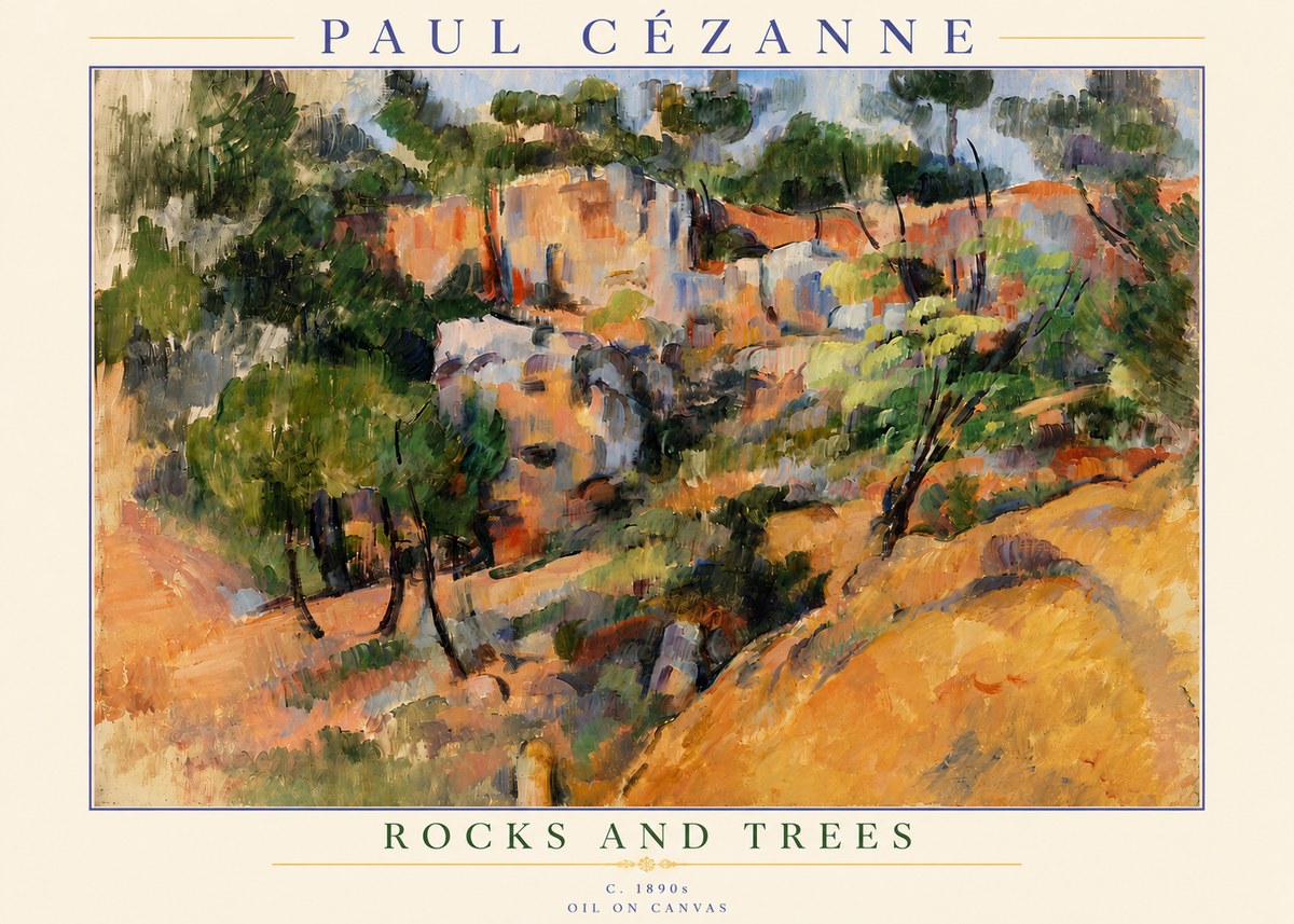 Paul Cézanne Rocks and Trees III No5 - Poszter