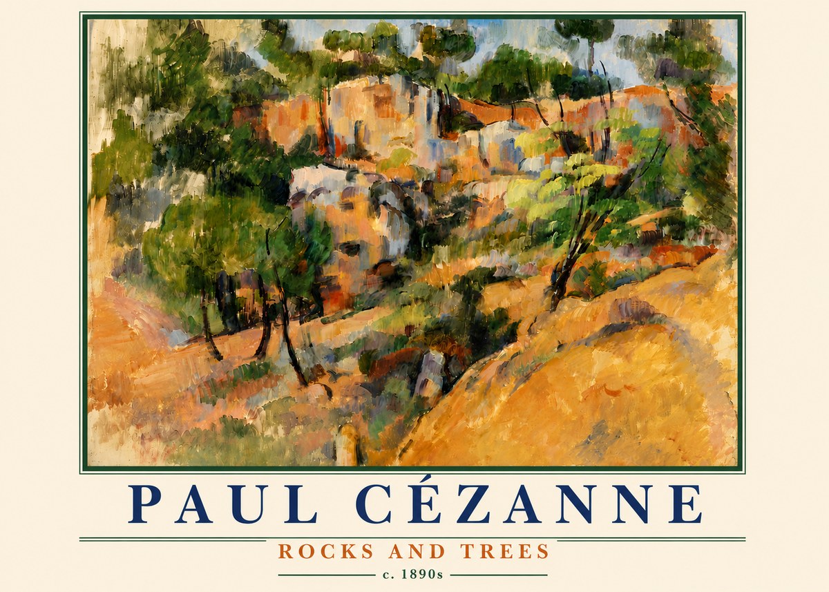 Paul Cézanne Rocks and Trees III No6 - Poszter