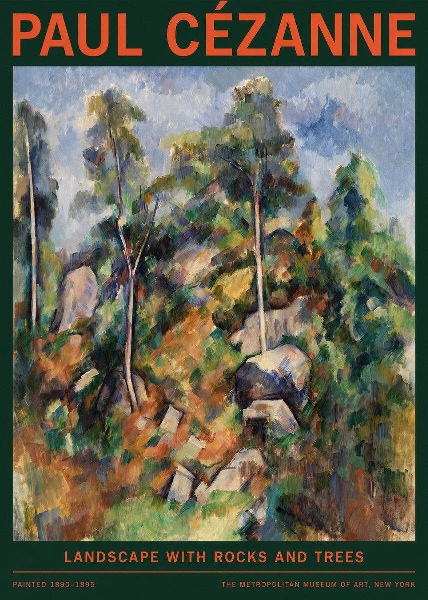 Paul Cézanne Landscape with Rocks and Trees No2 - Poszter