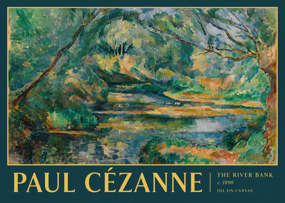 Paul Cézanne The River Bank No4 - Poszter