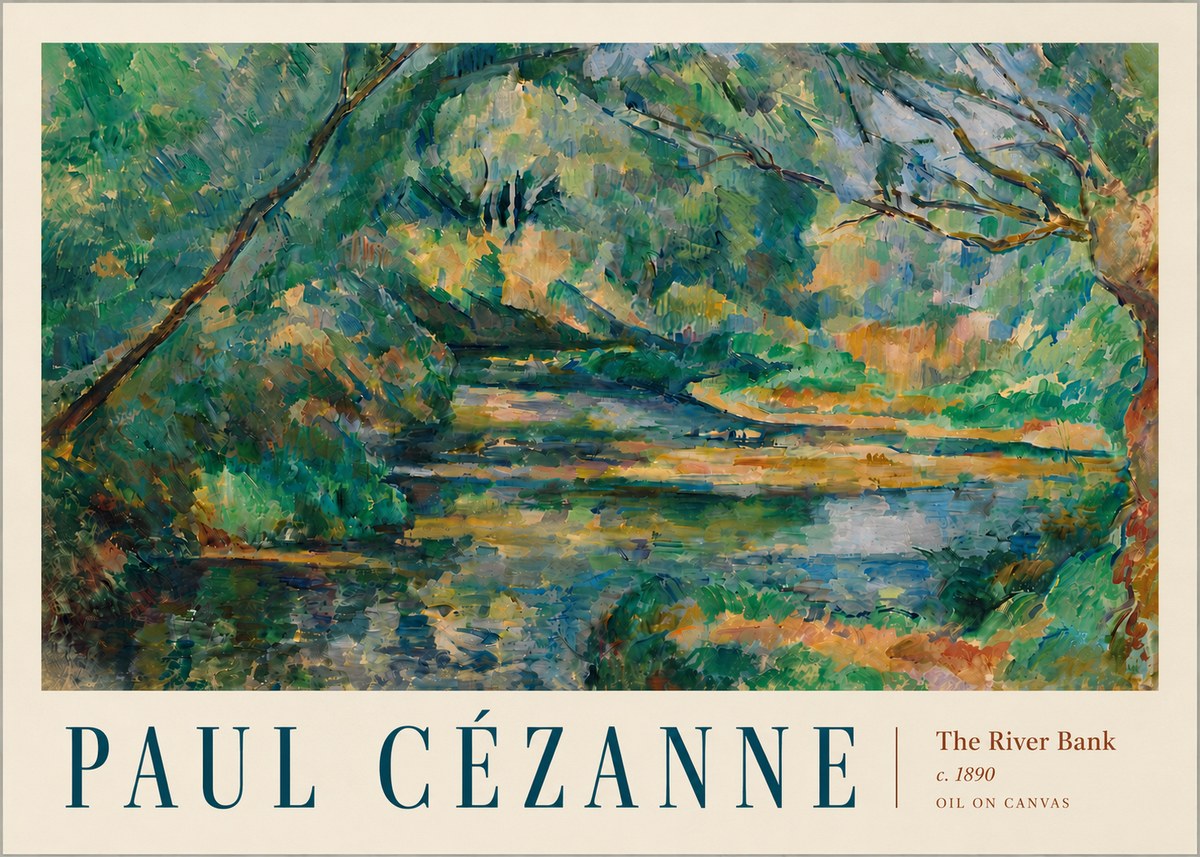Paul Cézanne The River Bank No5 - Poszter