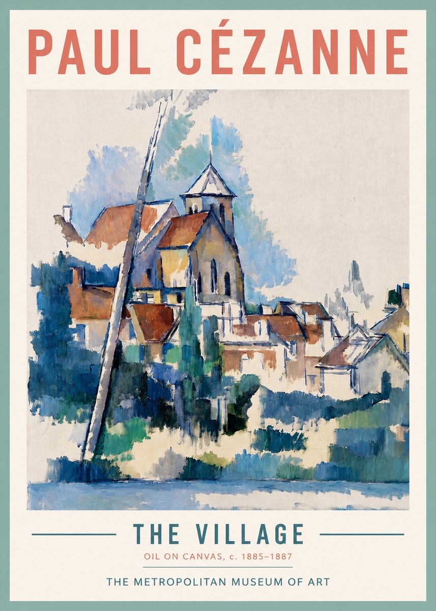 Paul Cézanne The Village II No3 - Poszter