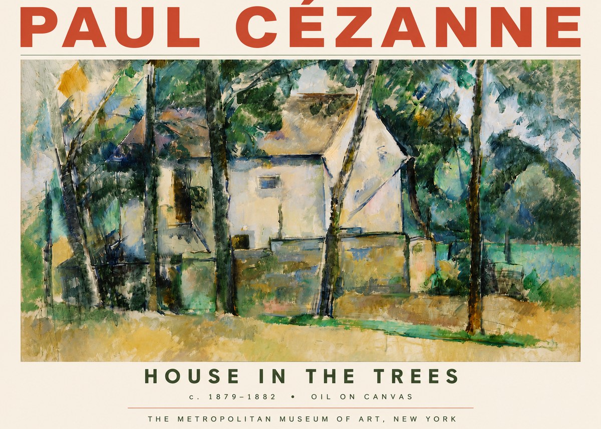 Paul Cézanne House in the Trees No3 - Poszter