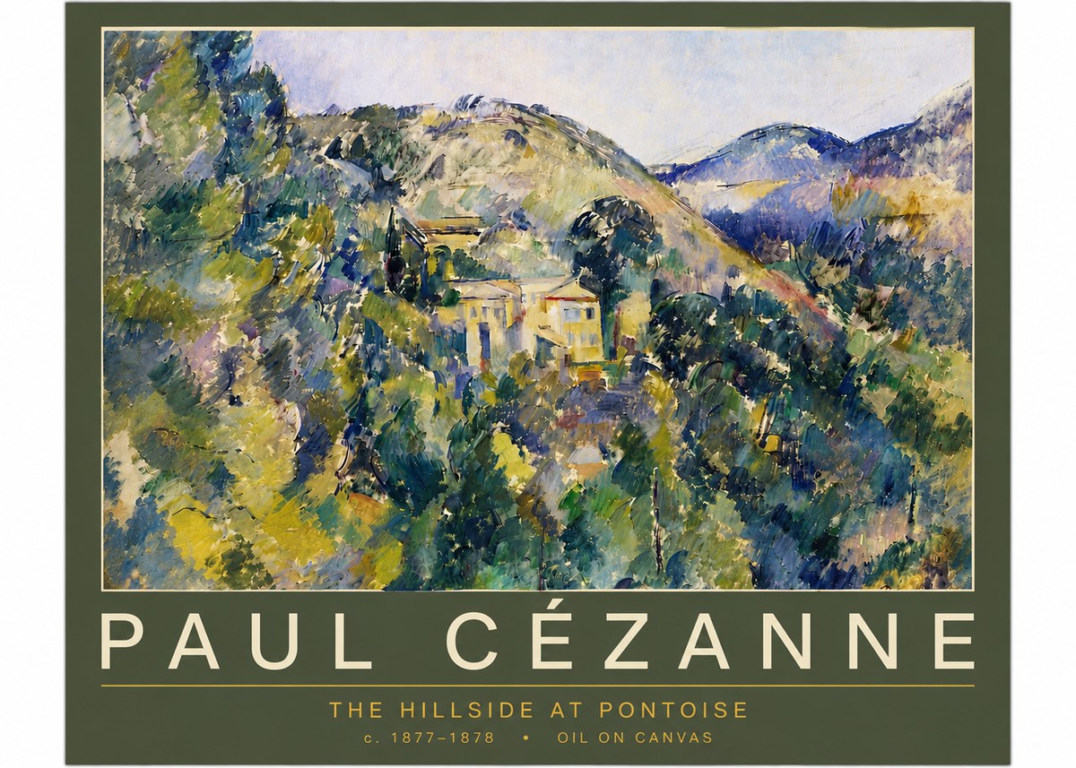 Paul Cézanne The Hillside at Pontoise No6 - Poszter