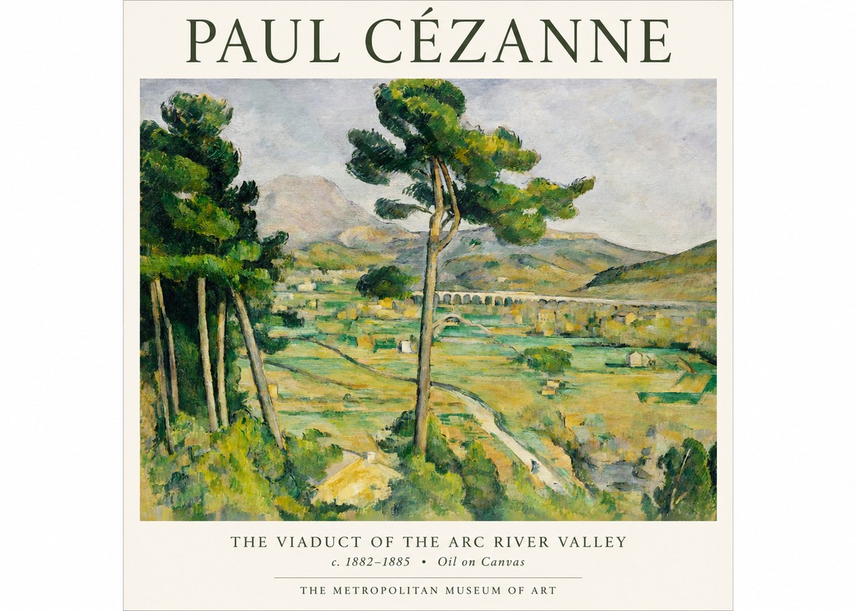 Paul Cézanne The Viaduct of the Arc River Valley No1 - Poszter