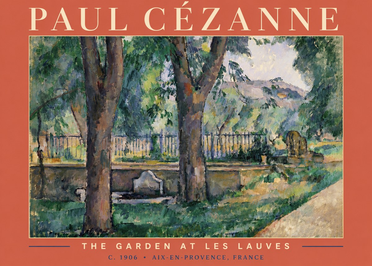 Paul Cézanne The Garden at Les Lauves No4 - Poszter