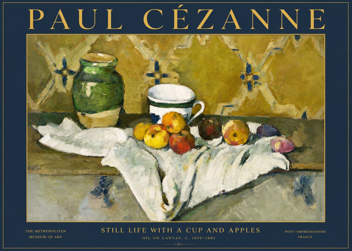 Paul Cézanne Still Life with a Cup and Apples No5 - Poszter