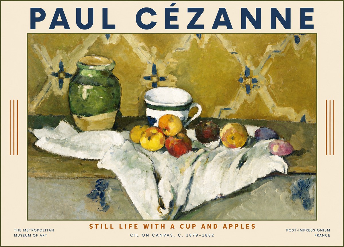 Paul Cézanne Still Life with a Cup and Apples No6 - Poszter