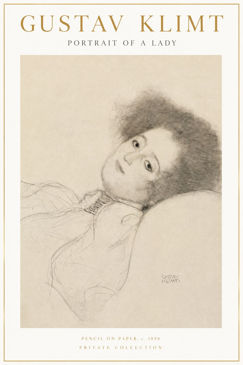 Klimt Portrait of a Lady No3 - Poszter