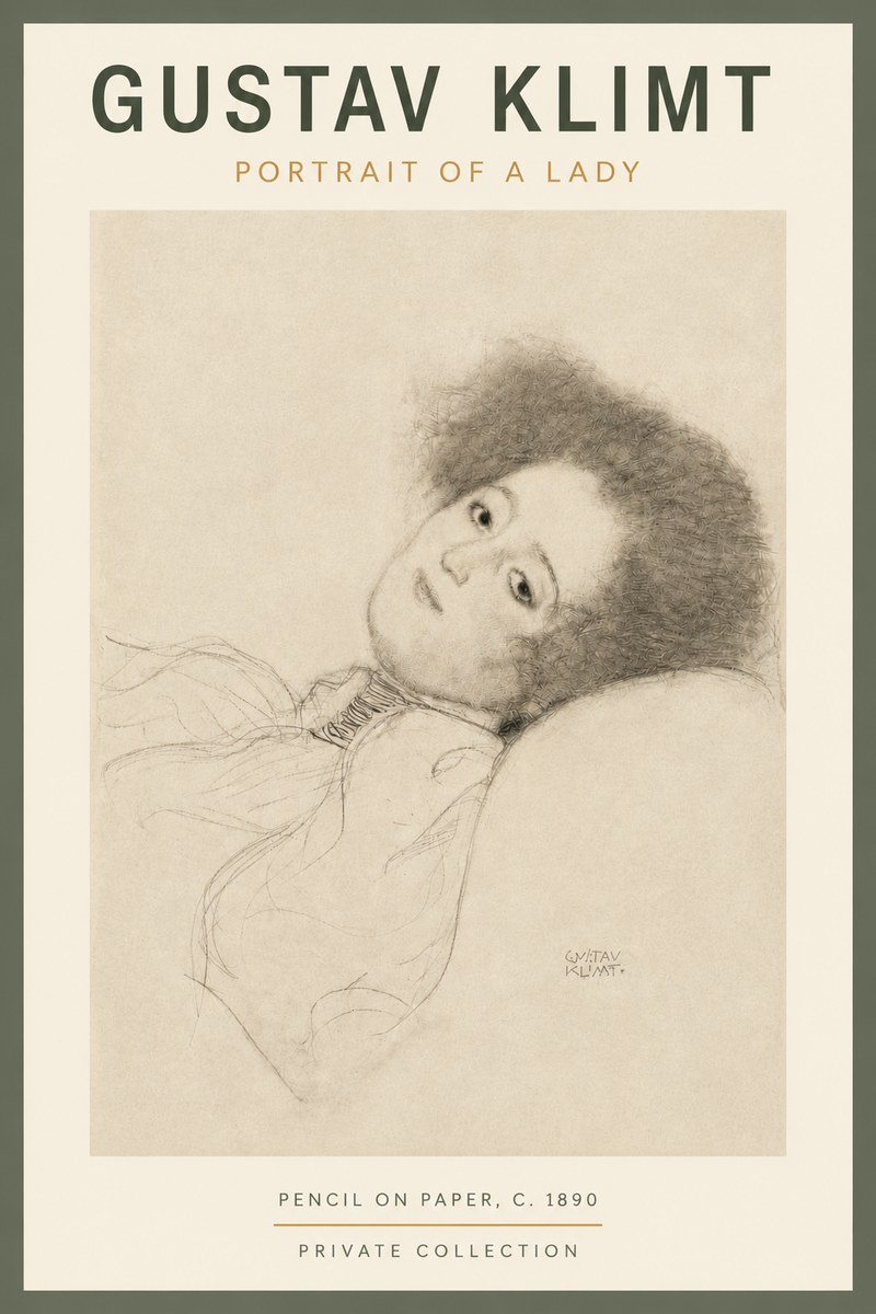 Klimt Portrait of a Lady No4 - Poszter