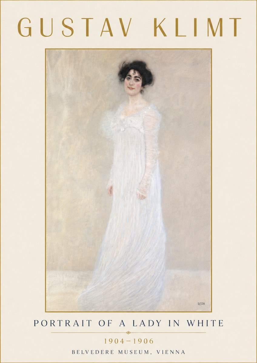 Klimt Portrait of a Lady in White No6 - Poszter