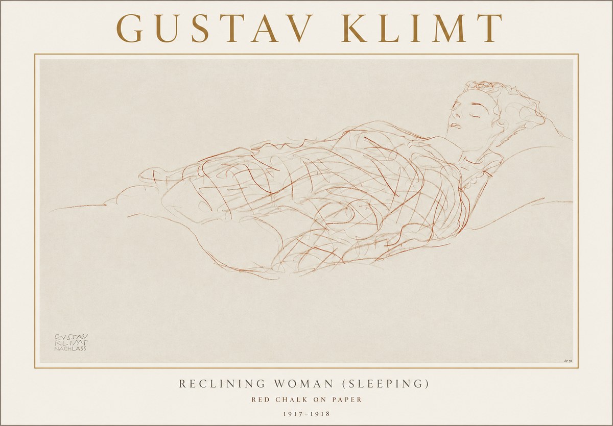 Klimt Reclining Woman (Sleeping) I No1 - Poszter