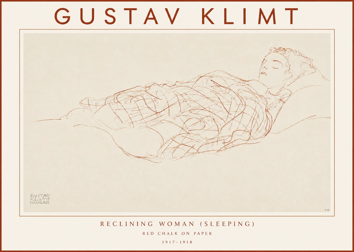 Klimt Reclining Woman (Sleeping) I No3 - Poszter