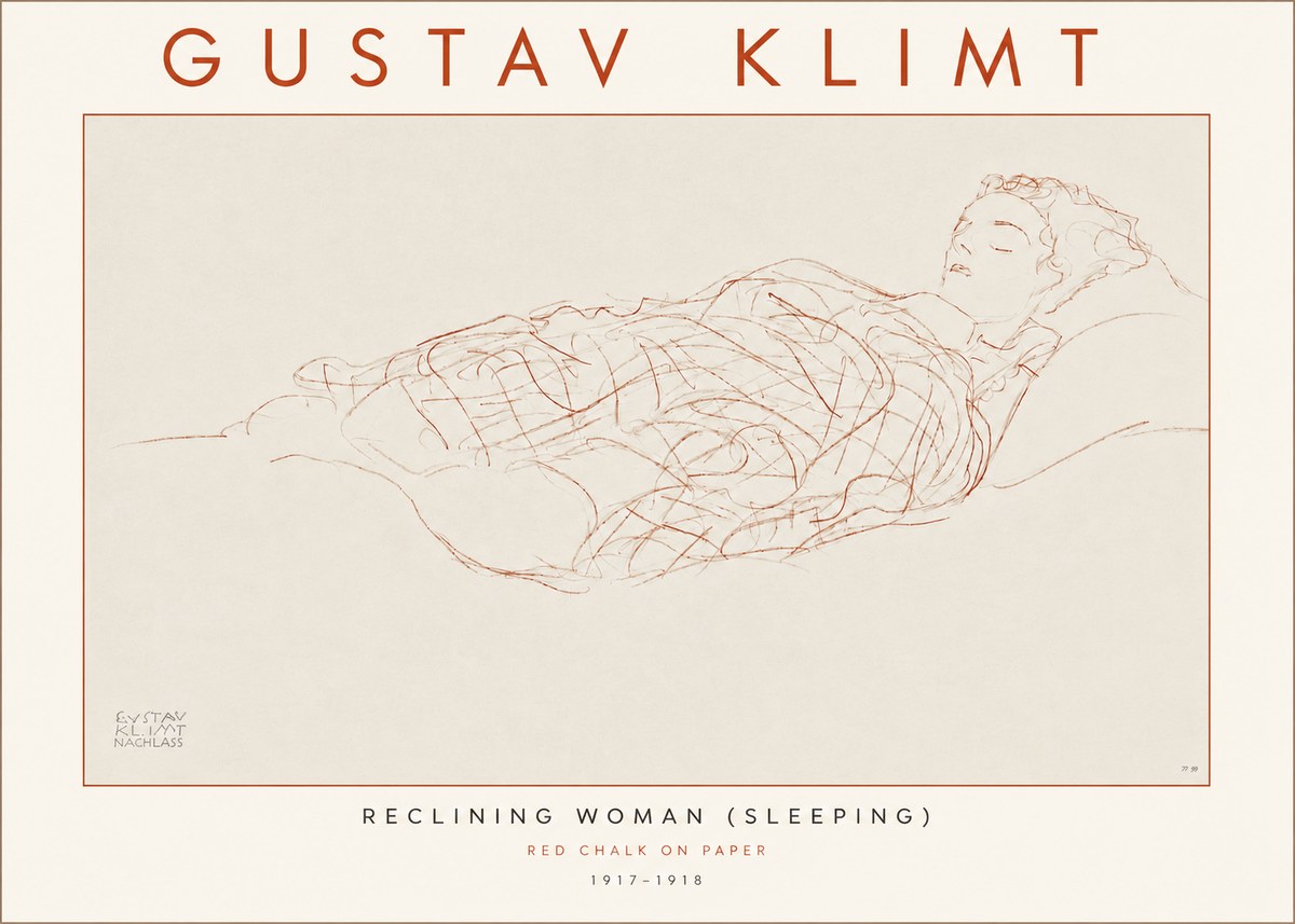 Klimt Reclining Woman (Sleeping) I No4 - Poszter