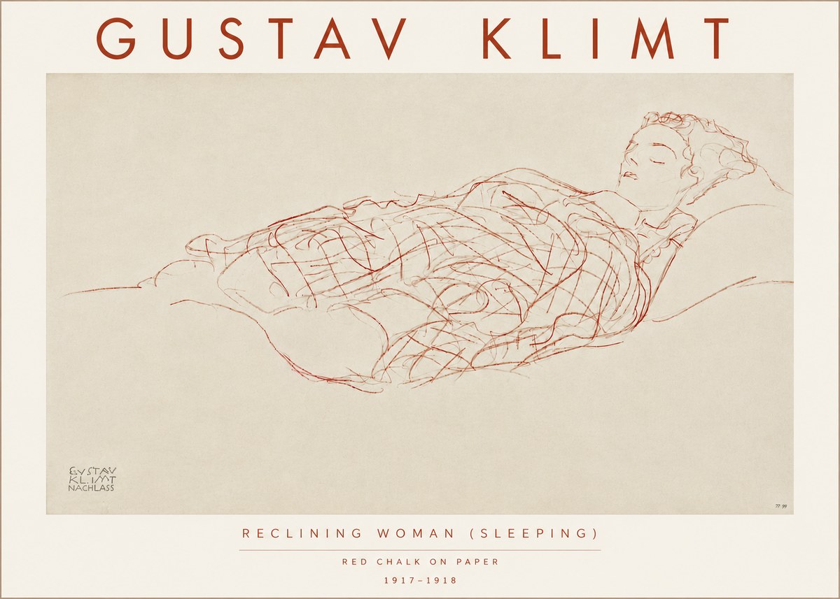 Klimt Reclining Woman (Sleeping) I No5 - Poszter