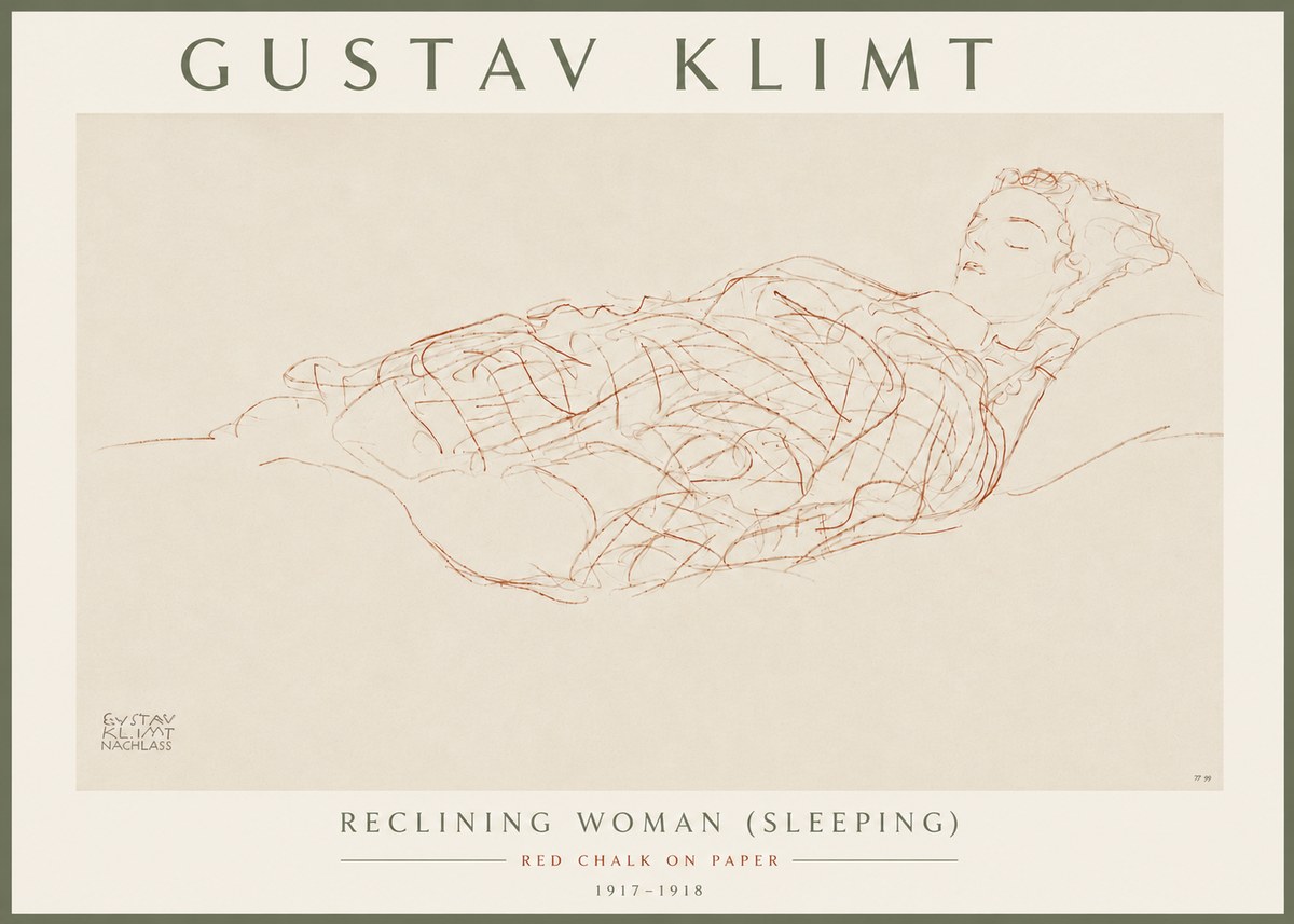 Klimt Reclining Woman (Sleeping) I No6 - Poszter