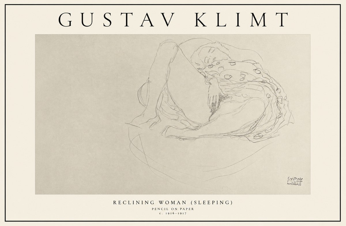 Klimt Reclining Woman (Sleeping) II No1 - Poszter