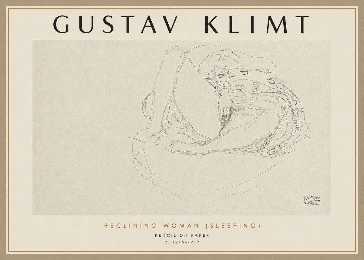 Klimt Reclining Woman (Sleeping) II No2 - Poszter