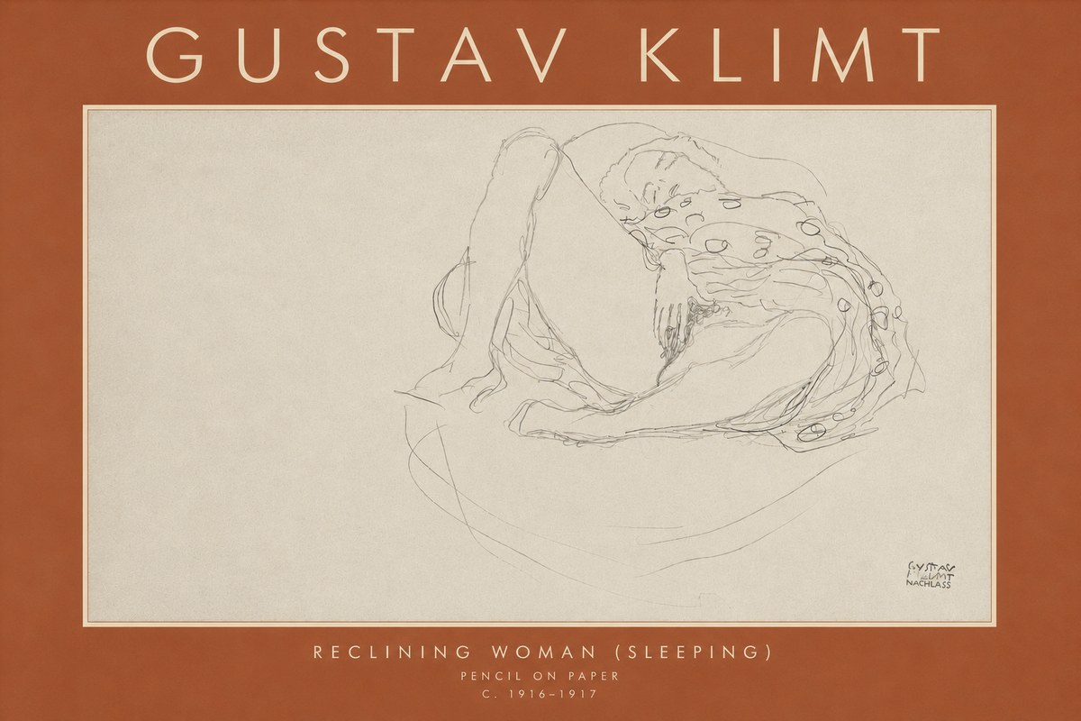 Klimt Reclining Woman (Sleeping) II No4 - Poszter
