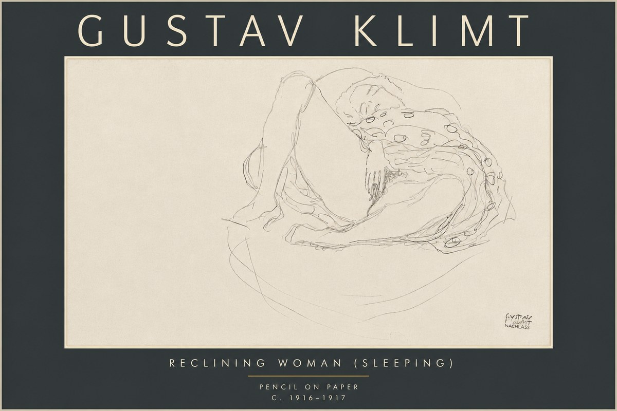 Klimt Reclining Woman (Sleeping) II No6 - Poszter