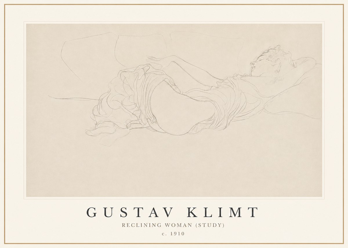 Klimt Reclining Woman (Study) No1 - Poszter