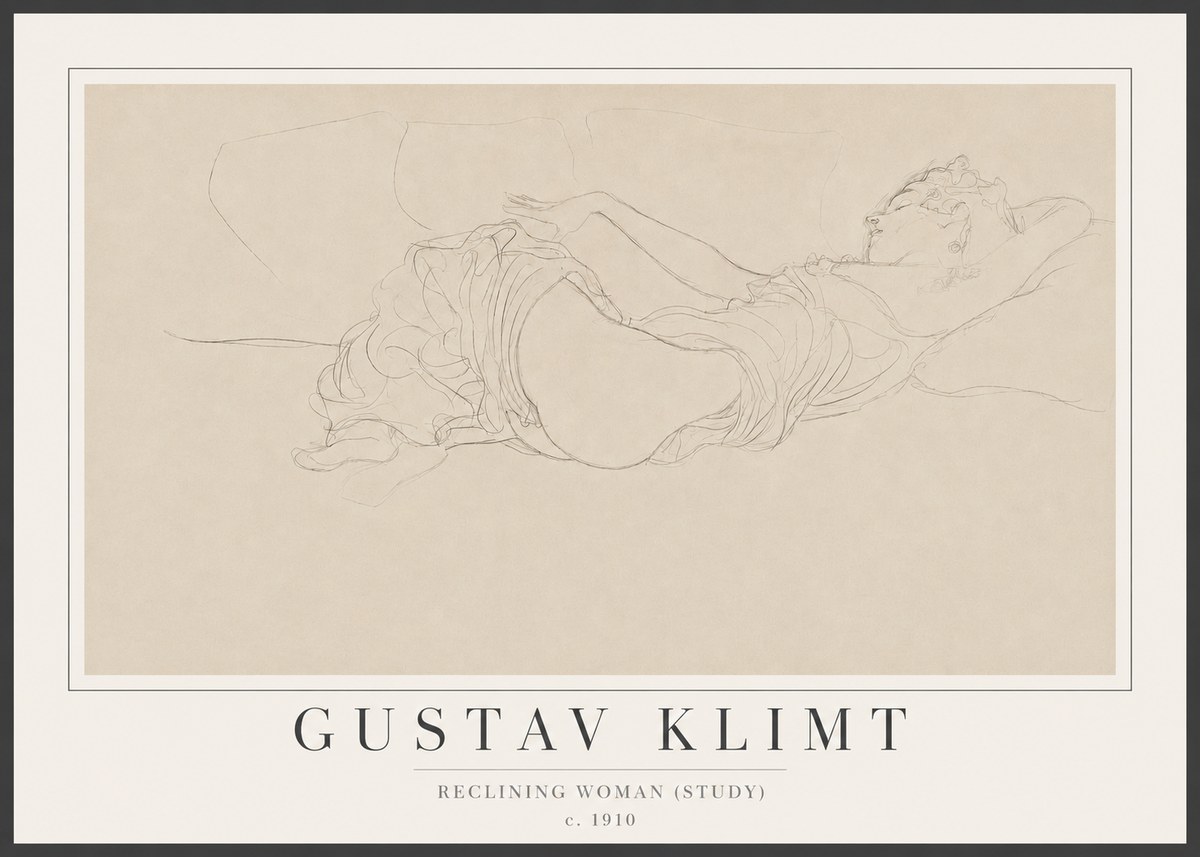 Klimt Reclining Woman (Study) No2 - Poszter