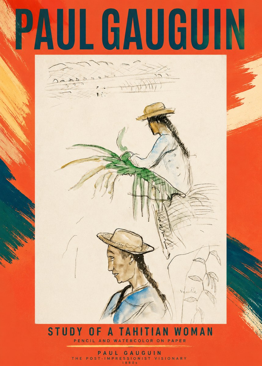 Paul Gauguin Study of a Tahitian Woman I No2 - Poszter