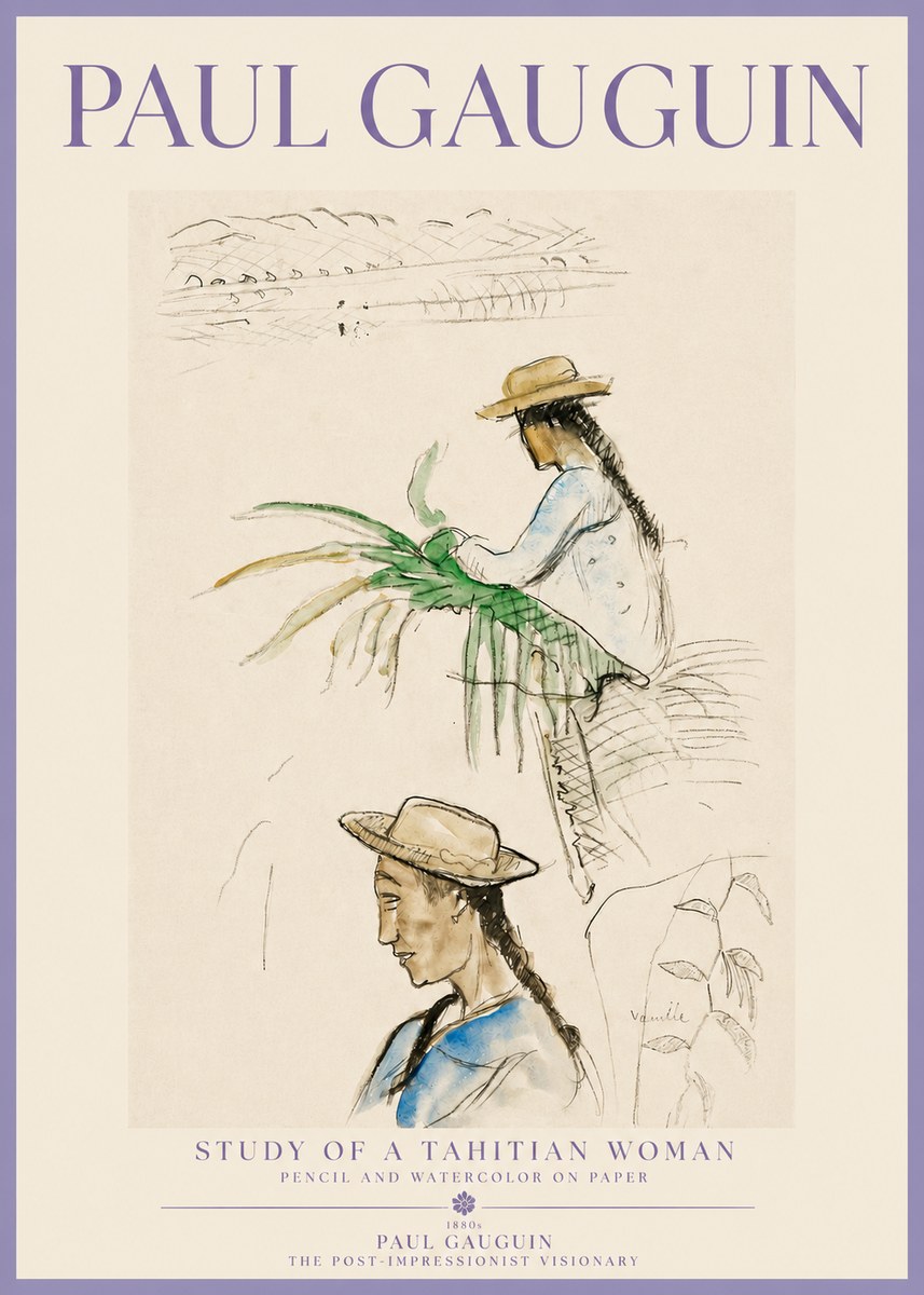 Paul Gauguin Study of a Tahitian Woman I No3 - Poszter