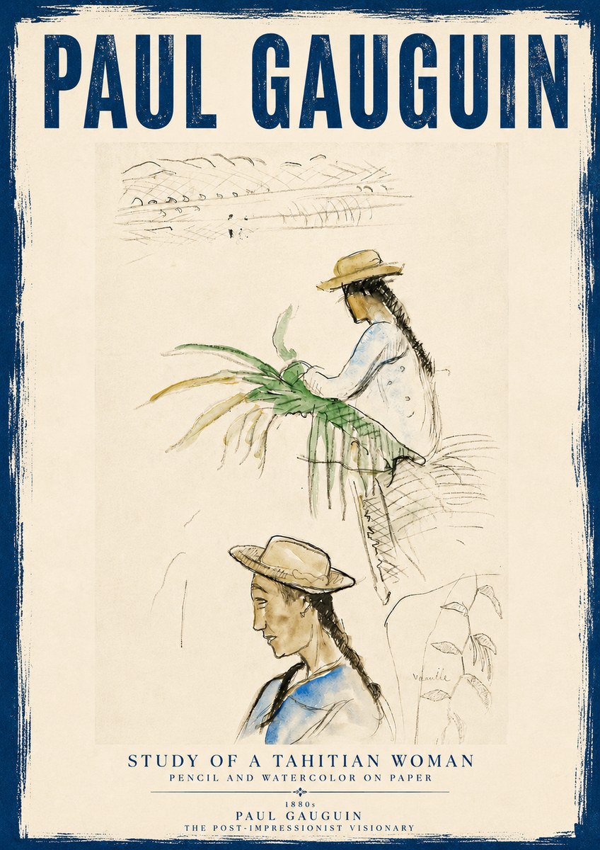 Paul Gauguin Study of a Tahitian Woman I No5 - Poszter