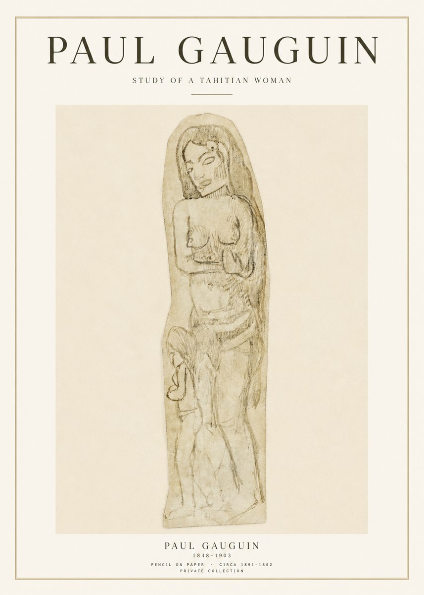 Paul Gauguin Study of a Tahitian Woman II No1 - Poszter