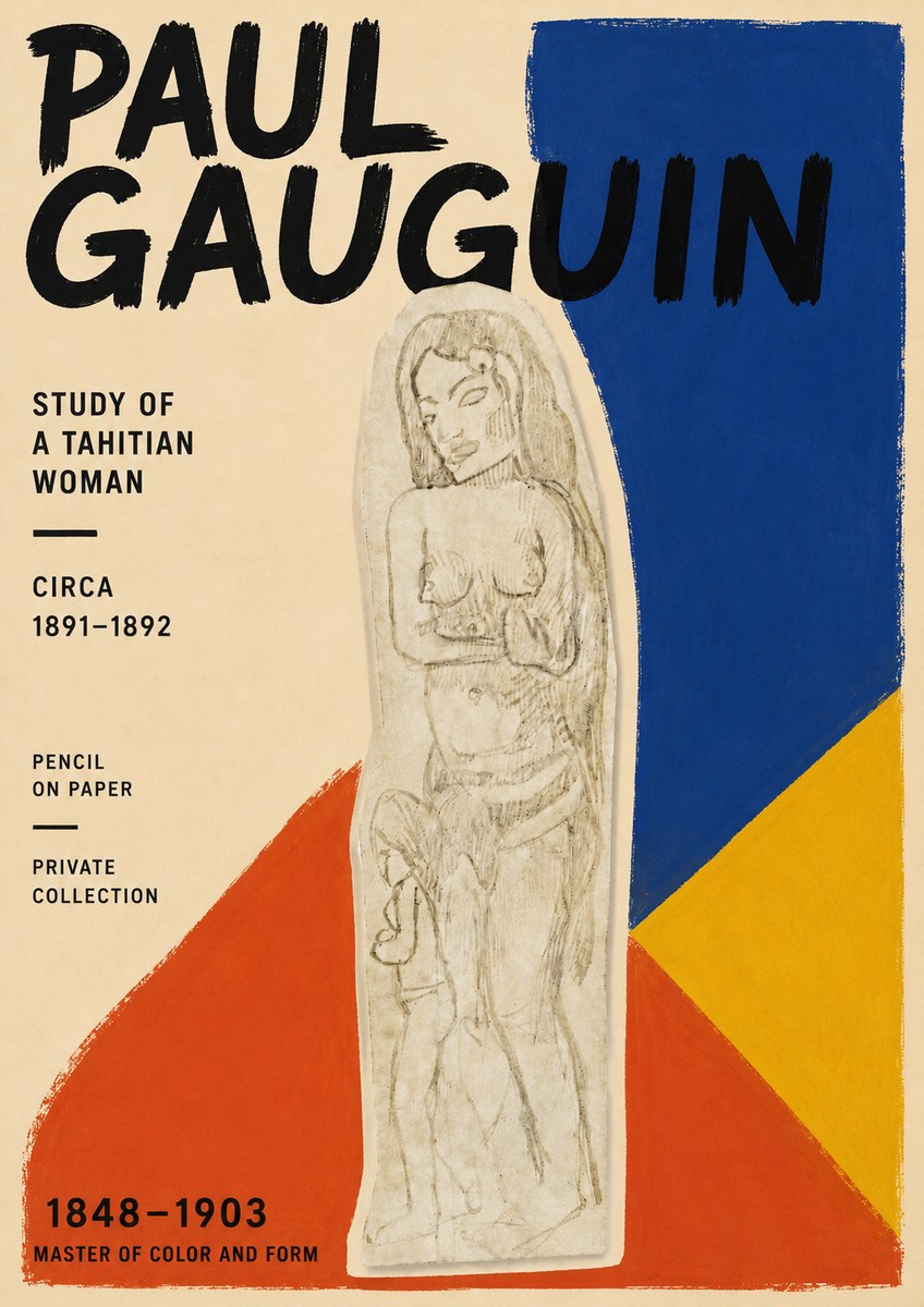 Paul Gauguin Study of a Tahitian Woman II No6 - Poszter